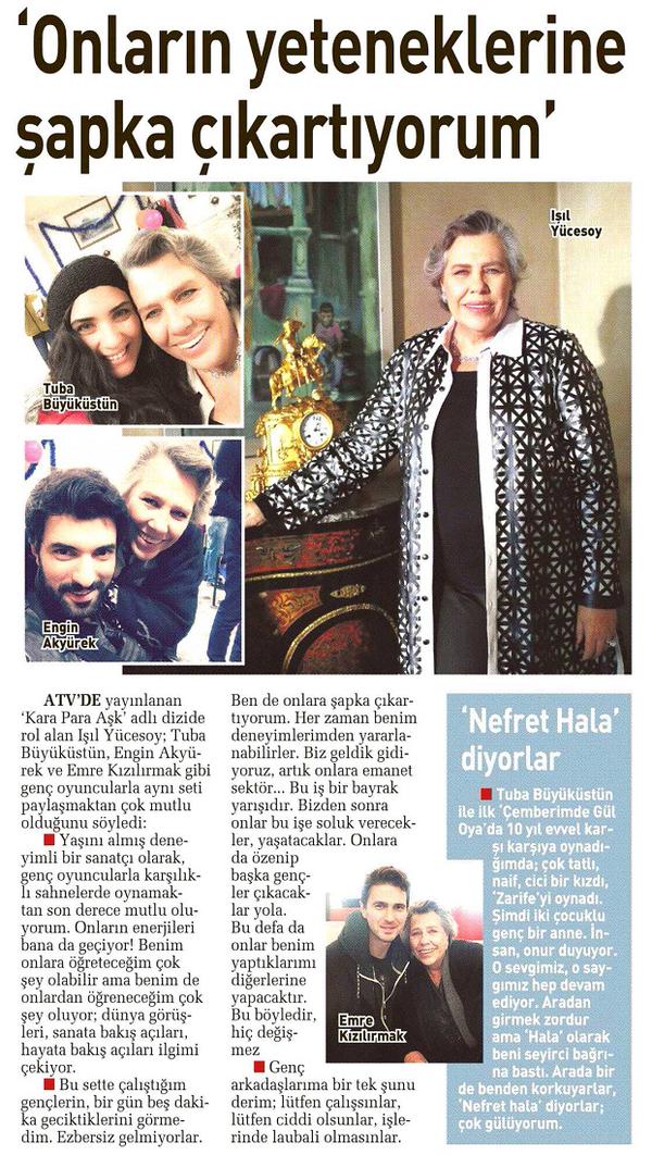 #ışılyücesoy  #enginakyürek #tubabüyüküstün yeteneklerine şapka çıkartıyorum
#KaraParaAşk