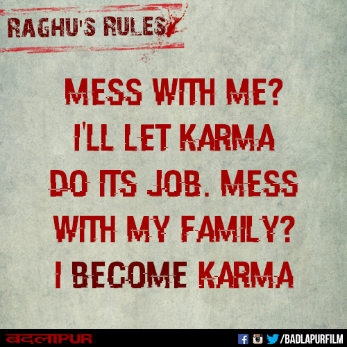 BadlapurFilm's tweet photo. Rules RAGHU lives by!

#Badlapur #VarunDhawan http://t.co/RqXdWFH6w5