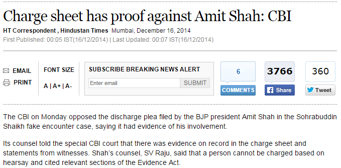anak2422's tweet photo. #BJPCBINexus
10 Days back, CBI stated against Shah
and now in Court, the CBI lawyer is done within 15 minutes
#Shame http://t.co/eHYAKyonNU