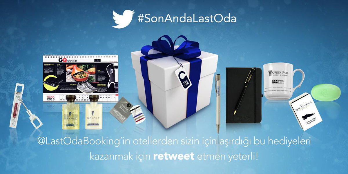 LastOda yılbaşına kadar, otellerden aşırdığı bu eğlenceli hediyeleri dağıtıyor. Kazanmak için RT et! #SonAndaLastOda
