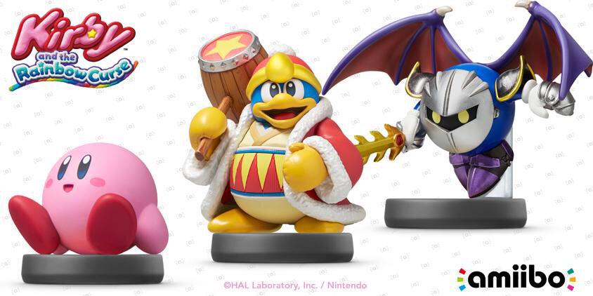 It looks like Kirby, Meta Knight, and King Dedede Amiibo will work in Kirby and the Rainbow Curse!
