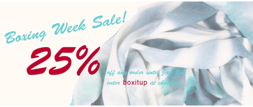 CDLTextiles's tweet image. Happy Boxing Day, take an extra 25% off any order until jan 2nd