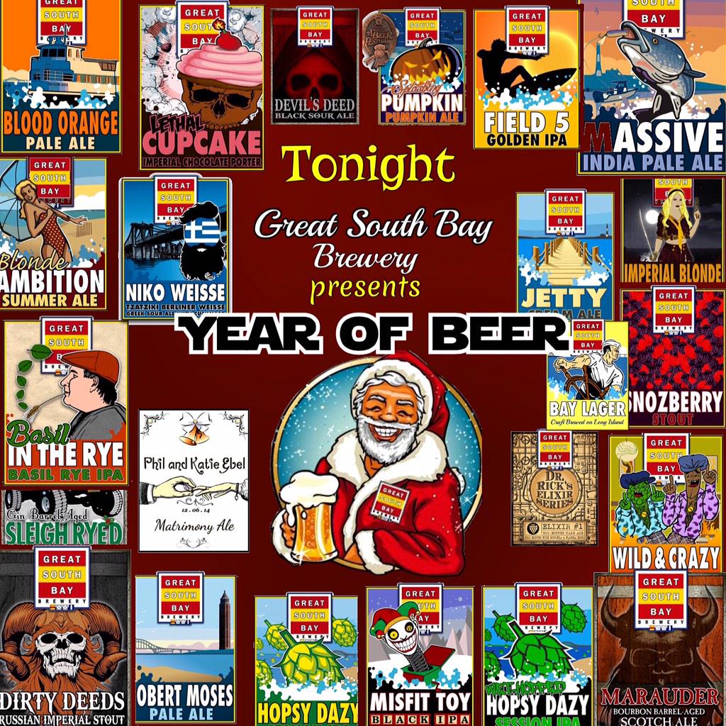 greatsouthbay's tweet photo. GSB's Year of Beer Today &amp; Tonight 12-9pm ~ Every 2014 GSB Beer on Tap!! http://t.co/u2TEUSmmyv