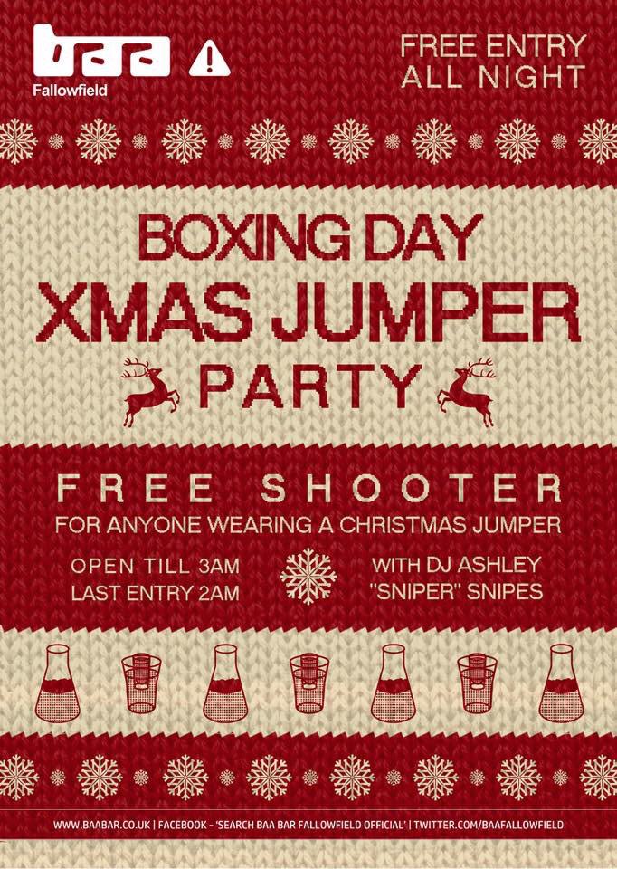 Boxing Day Xmas Jumper Party #free #entry all night #baalove