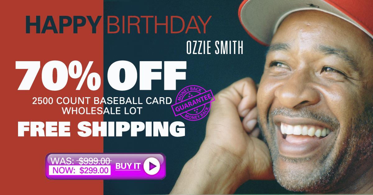 HAPPY BDAY TO OZZIE SMITH! 70% OFF A 2500 COUNT BASEBALL CARD COLLECTION! 3 DAYS! BUY NOW:  