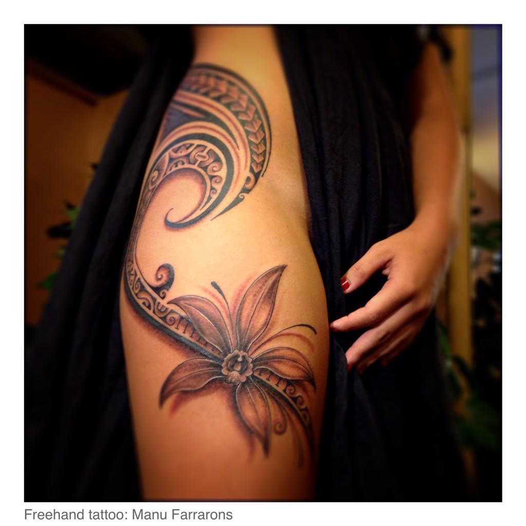 Sunset Tattoo — Mandala & Poutama Maori tattoo done by Tristan...