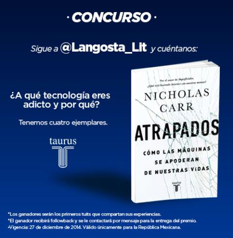 Tenemos 4 ejemplares del autor de 'Superficiales', Nicholas Carr. La dinámica es muy sencilla. @Langosta_Lit