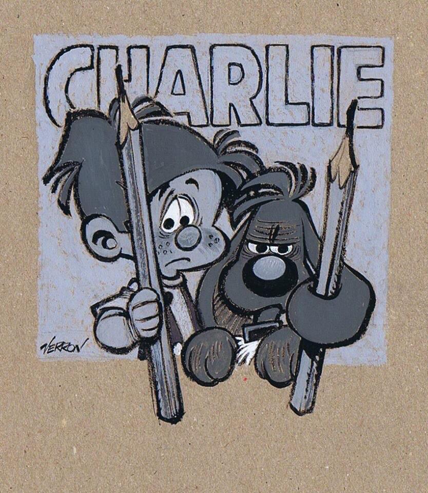 #JeSuisCharlie Boule et Bill par Verron d'après Roba