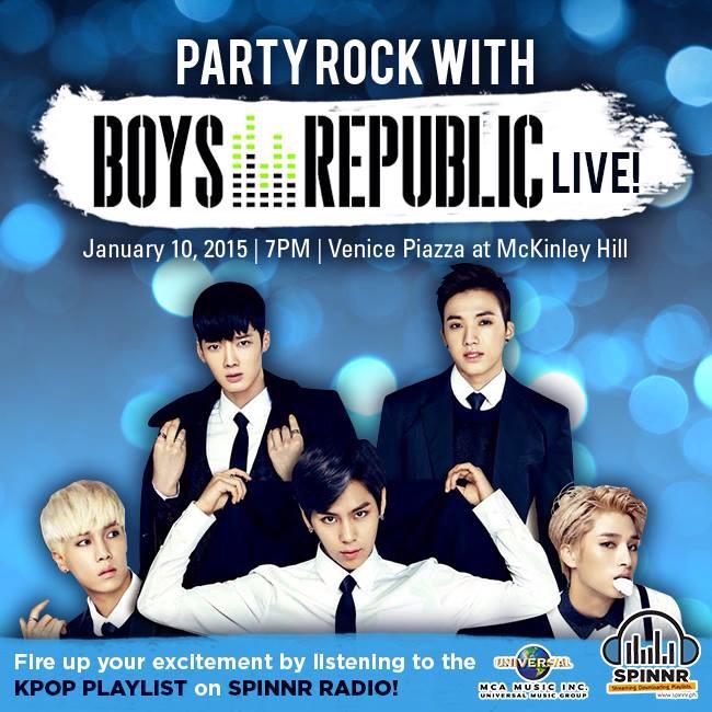 SpinnrPH's tweet image. Catch Boys Republic tonight at the Venice Piazza at McKinley Hill. Get pumped by listening to them on #SpinnrRadio!