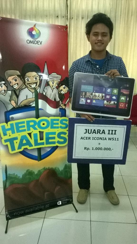 omidevID's tweet photo. yaaaay, alhamdulillah #HeroesTales mendapat juara 3 di UMDC 3 :) http://t.co/7u6RIZ1KRA