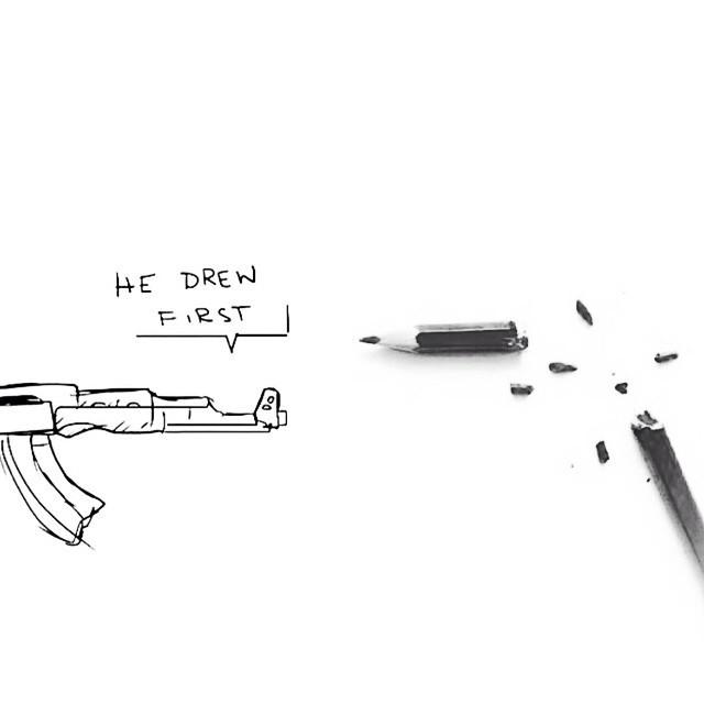 EmmanuelAnthony's tweet photo. My morning prayers go out to the broken hearts of the family members that lost loved ones in Paris. #HeDrewFirst http://t.co/JputJBmaUE
