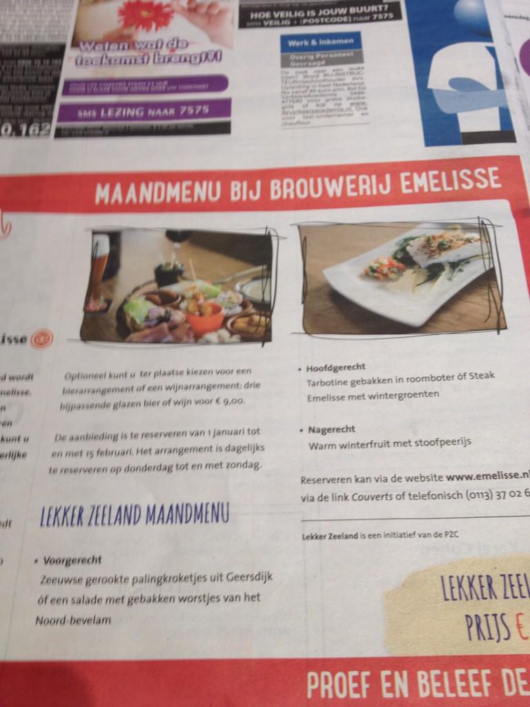 <a href="/Rest_emelisse/">Restaurant Emelisse</a>  mooi maandmenu in <a href="/pzc/">ʜᴀ</a> <a href="/margotverhaagen/">Margot@lekkerzeeland</a> met veel @Zeker_Zeeuws ingrediënten vers echt uit de streek