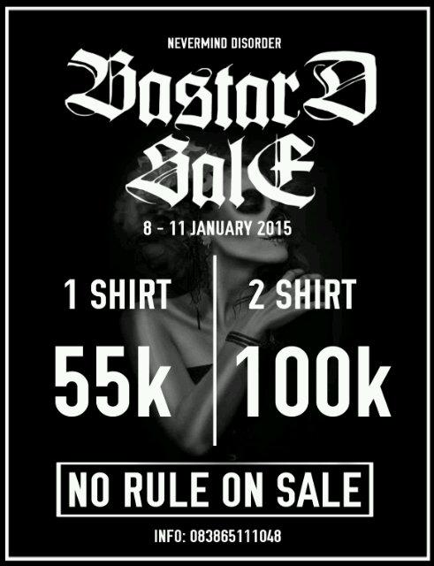 OFFSTANDHC's tweet image. Serbuuu! Keburu habis :p "@NEVERMINDxCLOTH: BASTARD SALE!!! 1 TS = 55k . 2 TS = 100k. Info 083865111048 #BASTARDSALE http://t.co/mzoeHeTSua"