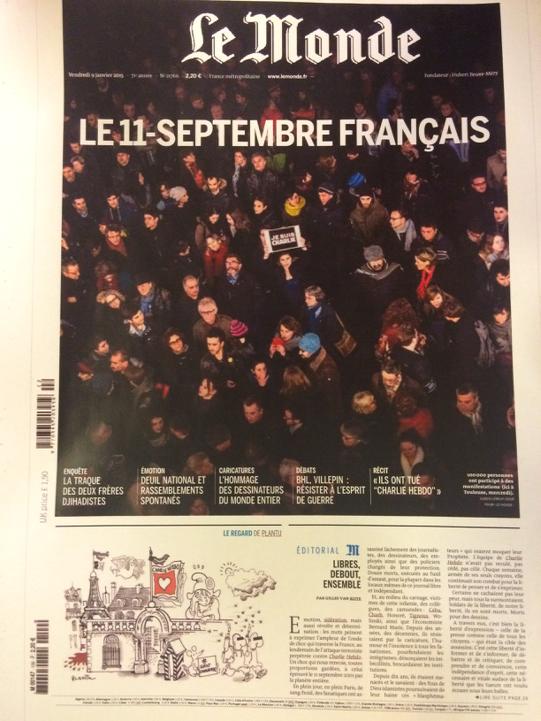 frodoF24's tweet photo. Le 11-Septembre français... #CharlieHebdo http://t.co/r3Gf3Z8CqN