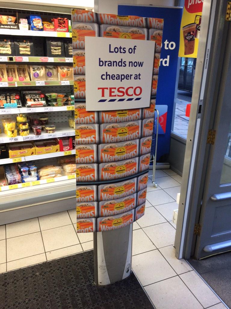 6130Low's tweet photo. Lots of brands now cheaper at Tesco @LloydEdwards @Nozzaldo http://t.co/1rViZGvwy8