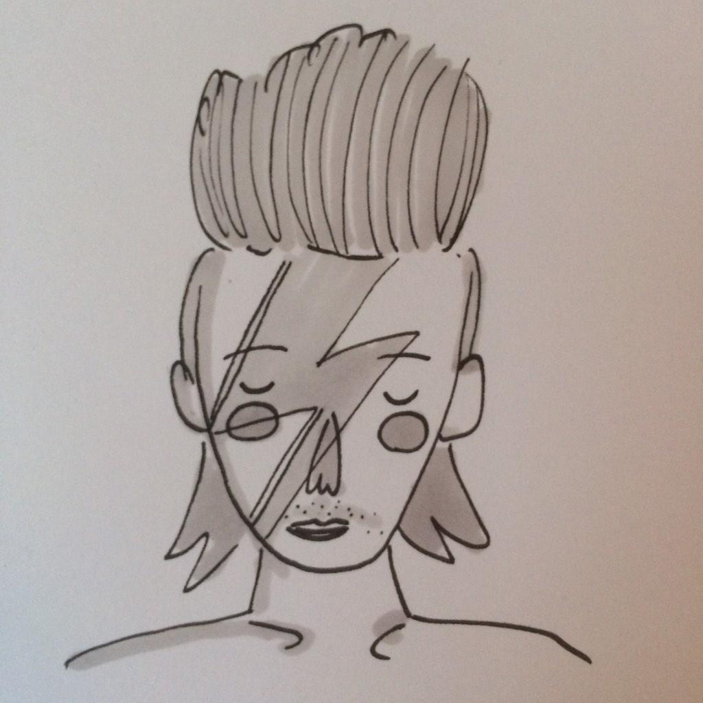 Happy Birthday David Bowie. Here\s the most trendy and hipsterish doodle I\ve ever drawn. 