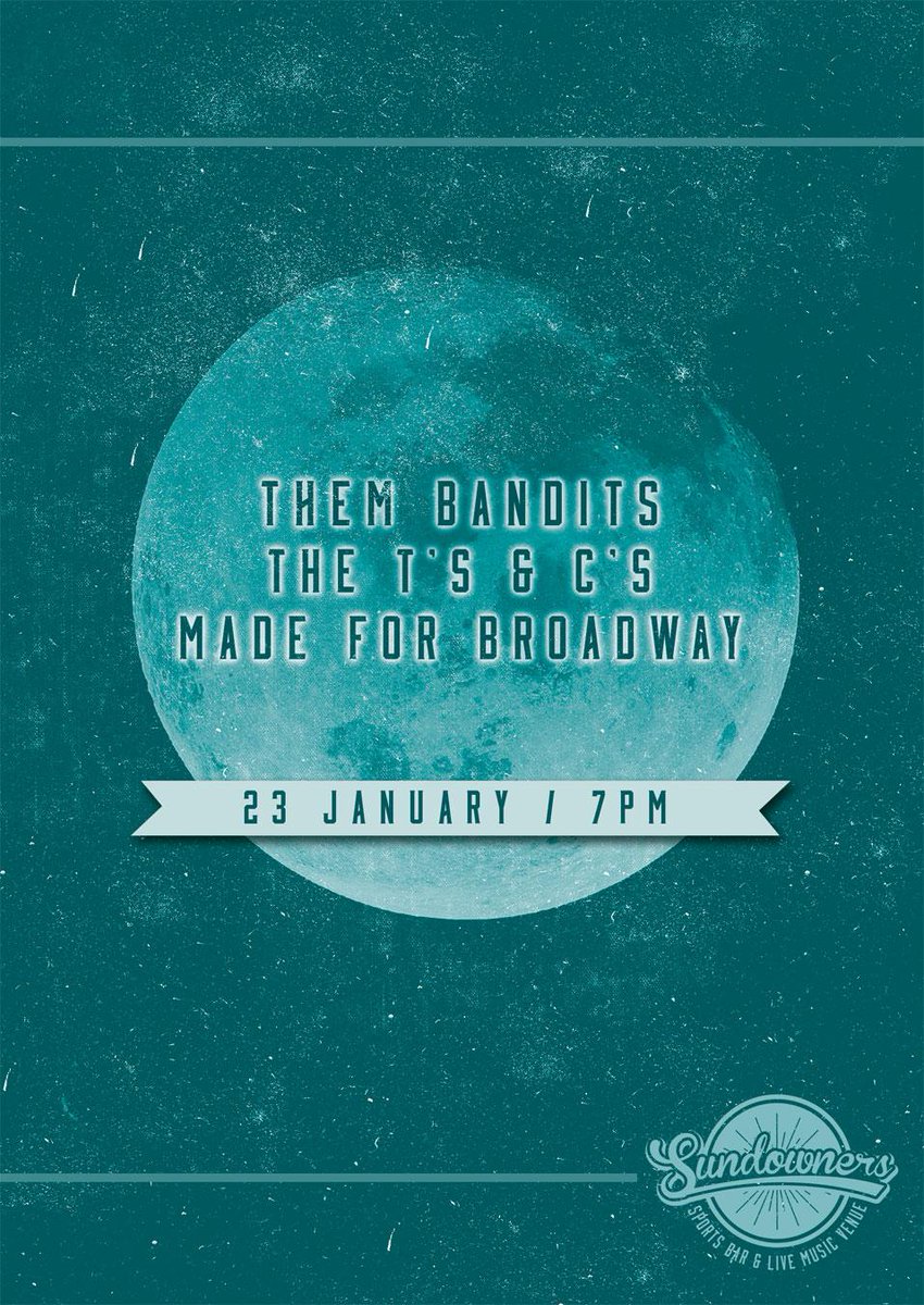 Fri 23 Jan, join us for <a href="/TheTsandCs/">The Ts & Cs</a>, <a href="/ThemBanditsLive/">Them Bandits</a>  &amp; <a href="/madeforbroadway/">Made For Broadway 🍕</a>! RT RT RT!
