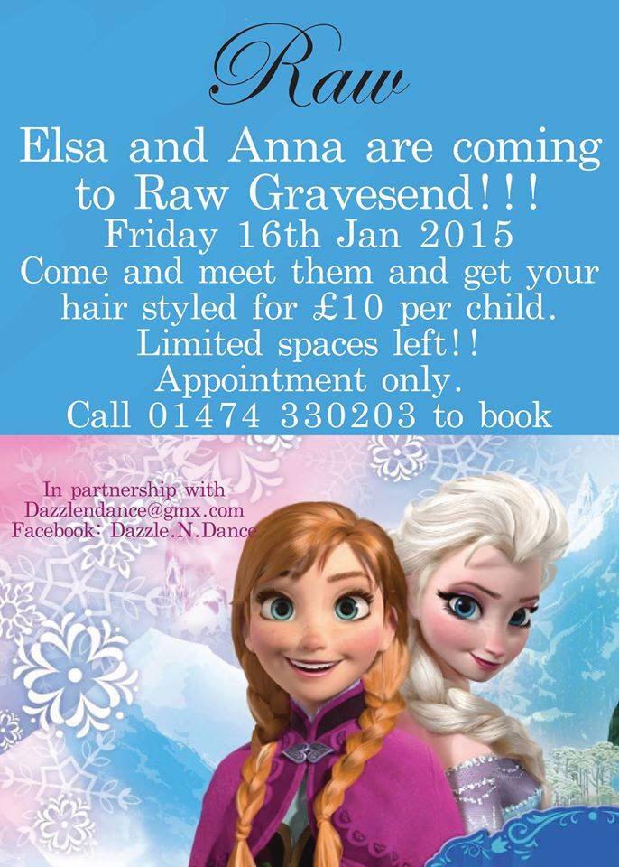 AliceToulson's tweet image. Frozen is coming to town head down to @RawGravesend on the 16th of jan for your child to meet them