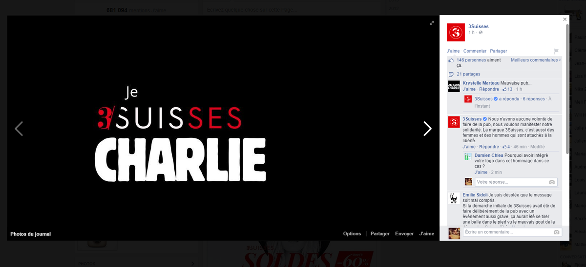 faplaz's tweet photo. Pendant ce temps là, @3Suisses nous propose le #CMFail de la décennie. #JeSuisCharlie #CharlieHebdo v/ @tatamirugby http://t.co/UO00FKuAiD