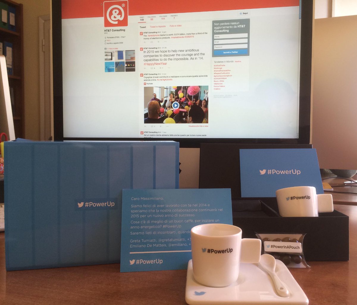 Thanks <a href="/Emiliano/">🌎Emiliano 🌍</a>, <a href="/federico/">Federico Paderni</a> and <a href="/twitter/">Twitter</a>. The #PowerUp is the best present received in <a href="/htt/">HT&T Consulting</a> for #Christmas.