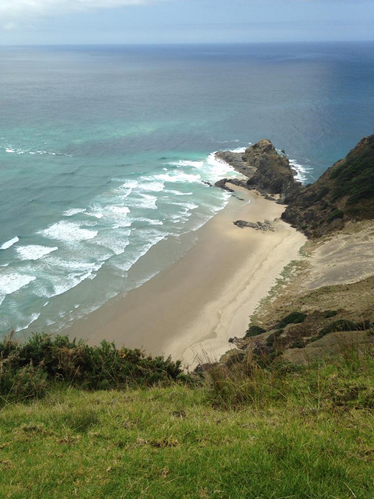 SarahJenks24's tweet photo. The most northern point of NZ where the Pacific Ocean meets the Tasman Sea. Beautiful!☀️ 18,000km from home! 🌏 http://t.co/ItmvDzRxMB