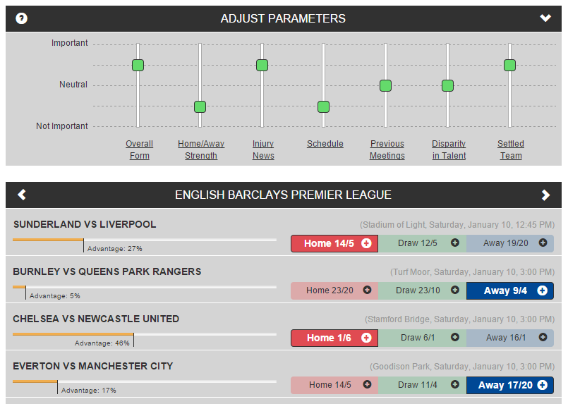 blakewooster's tweet photo. This is cool: a widget that let's you decide what's important, then suggests relevant bets! http://t.co/OAlcrUuhzU via @FootyFanalytics
