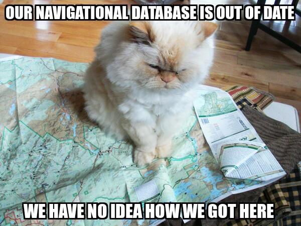 AronsonMark's tweet image. When your pilot tells you the plane's navigational database is out of date #flyingproblems #flightdelay