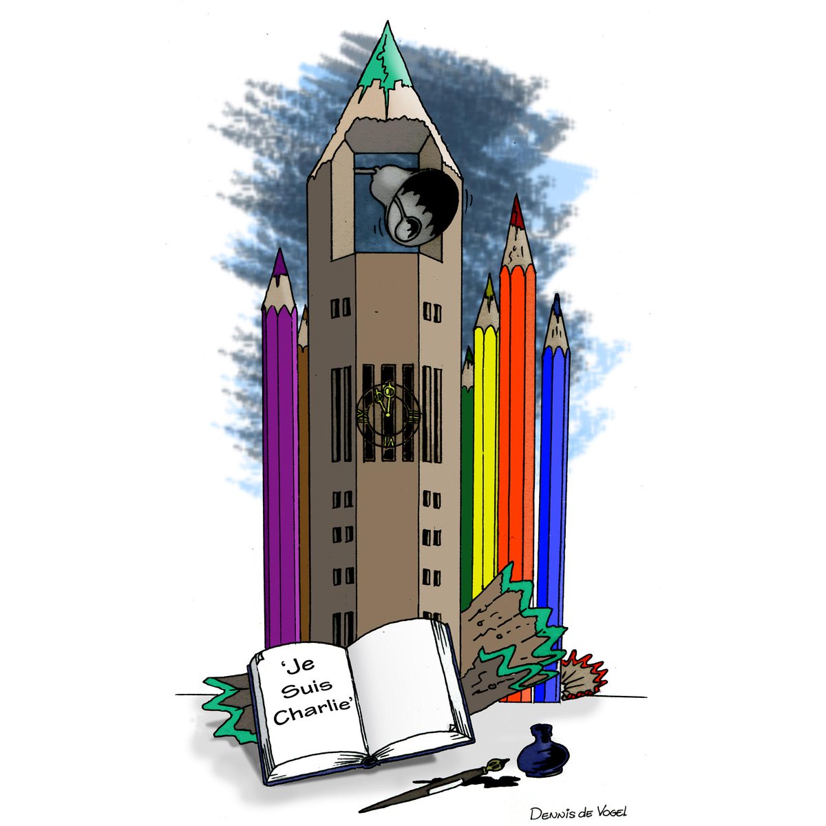 Kom vanavond om 18.00 uur naar het gemeentehuis om te tekenen voor democratie. #JeSuisCharlie