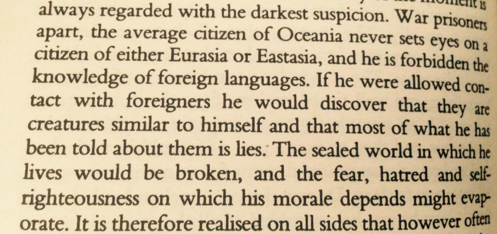 JackBailey__'s tweet photo. When you read a book from 1948 and it's relevant in 2015 it's time pack in #GeorgeOrwell #1984 #IgnoranceIsPower http://t.co/LGwZNejImz