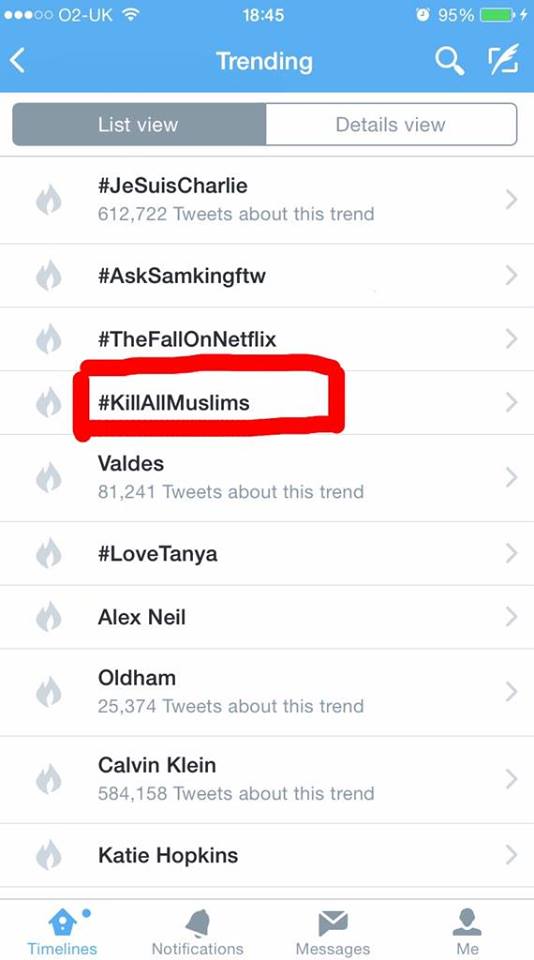 LujainMunayekh's tweet image. If Muslims tweeted #KillAllChristians it'd be called terrorism but ppl tweeting #KillAllMuslims is freedom of speech.