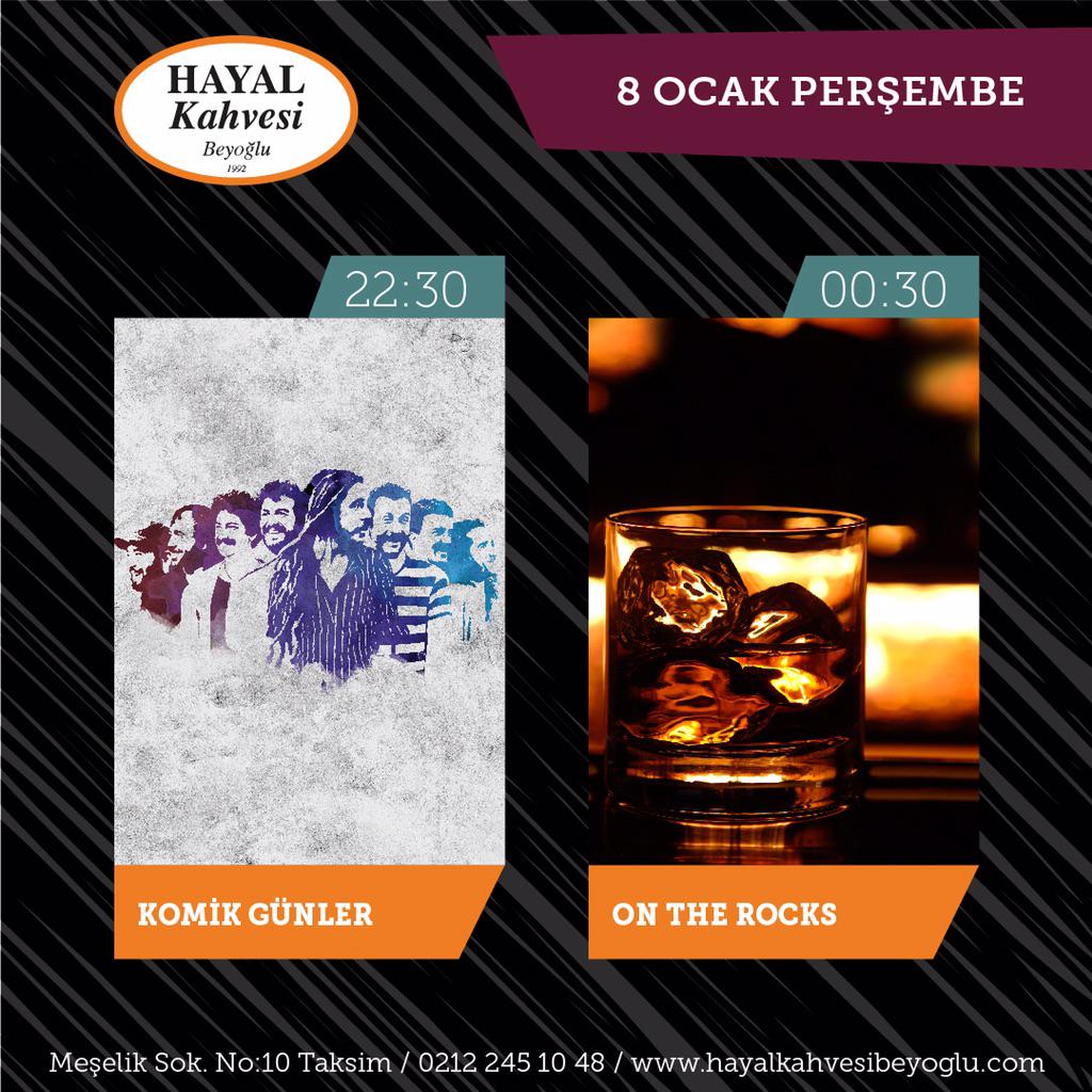 BeyogluHayal's tweet photo. Hayal Kahvesi Beyoğlu'nda bu akşam 22:30'da "Komik Günler" 00:30'da "On the rocks" sahnede http://t.co/MarkD1xM7p