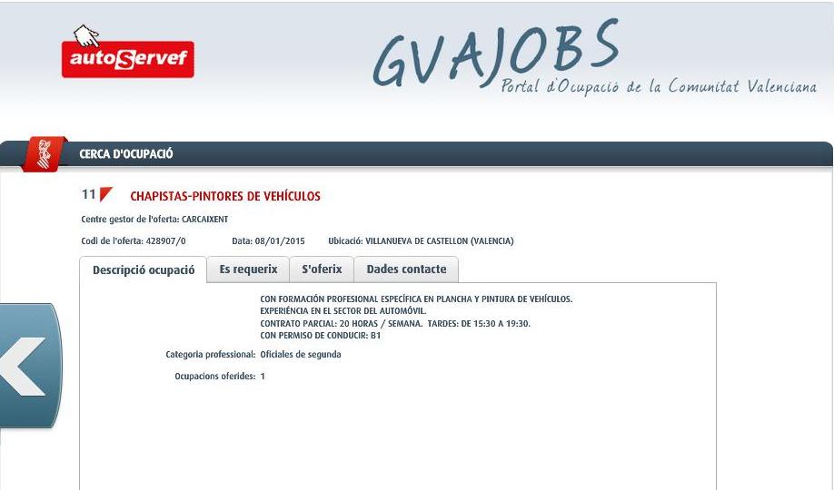 GVAlabora's tweet image. Oferta de empleo del #SERVEF de #chapista en #VvaCastellón (428907).Inscripción:goo.gl/IHu0a