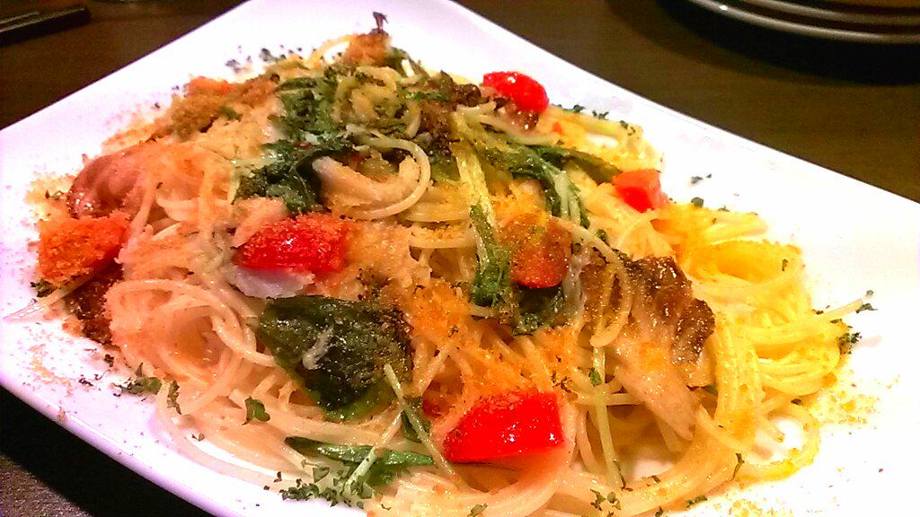 StartSendai's tweet image. 《ズワイガニとカラスミのパスタ￥１３８０》創作ダイニングStartの大人気パスタです！！２つの旨味を１皿に♪※写真は２人前程  ##仙台