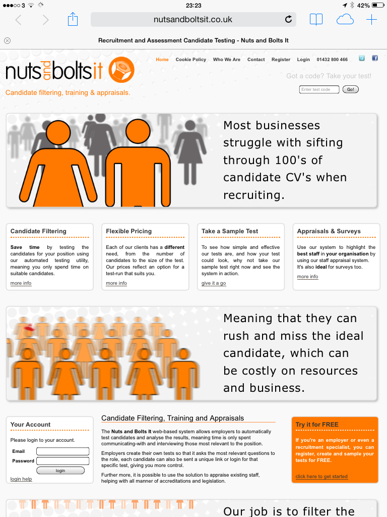 NutsAndBoltsIt's tweet photo. Hello #BizHour Is 2015 the year you take on new staff?  Save time and recruitment expenditure by using our website. http://t.co/D4JzSvzzPo