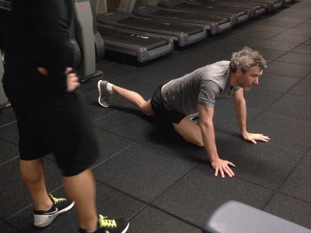 Rise and shine! Our #daywithTL has already begun. First thing: his morning workout with trainer Neil.