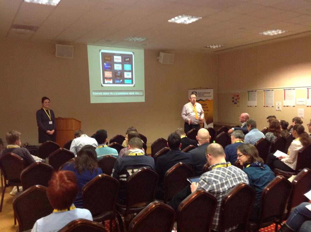Next up <a href="/Shaunwilden/">Shaunwilden</a> <a href="/NikkiFortova/">Nikki Fortova</a> are going to tell us how to use the iMovie app in the #ELT classroom #ihdos15