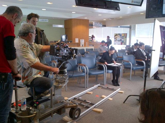 AthenaDAmato's tweet image. Day 3 on set w/ Dean Cundey. Acting debut w/Christina #Talent and Ryan from #clearpathrobotics #UWaterloo #Commercial