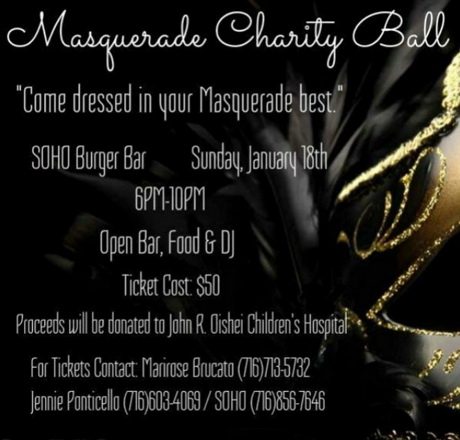SoHoBuffaloNY's tweet photo. Masquerade to benefit Children's Hospital, coming up on Sunday, January 18th. Hope to see you there! http://t.co/buEadphz4T