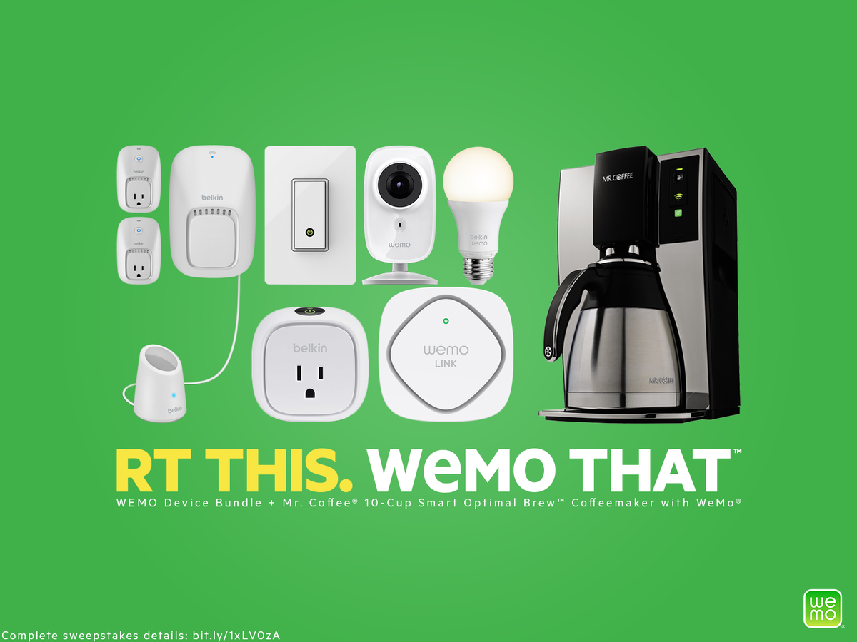 WEMO's tweet photo. RT this to WIN! #CES2015 Giveaway! Re-tweet this to #WEMOthat! Prizes here: http://t.co/PUqMAWo77G