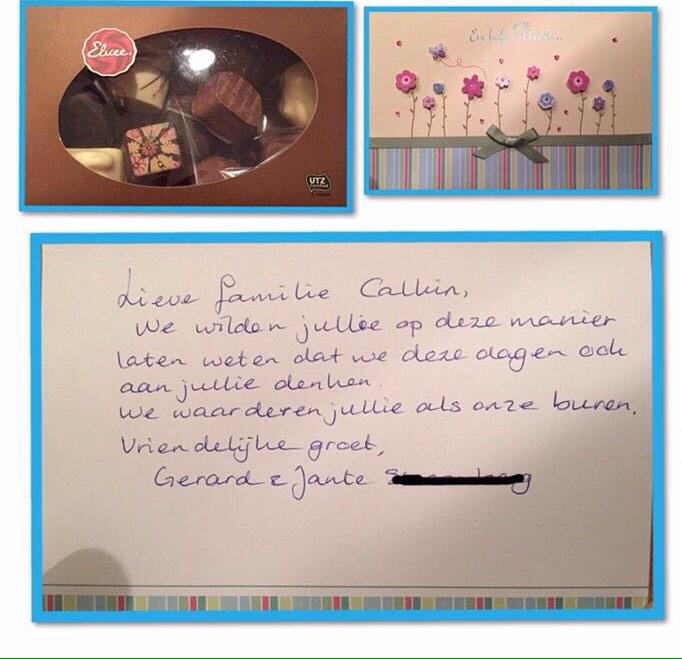 Bijzonder mooi gebaar van onze lieve buren, het raakte me diep #begrip #saamhorigheid #respect #liefde #dialoog