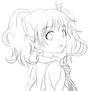 制作中のやーつ。一日でカラー描き切れない、バストアップの線画で2時間以上かけるザ・遅筆をなんとかするのが今年の目標 