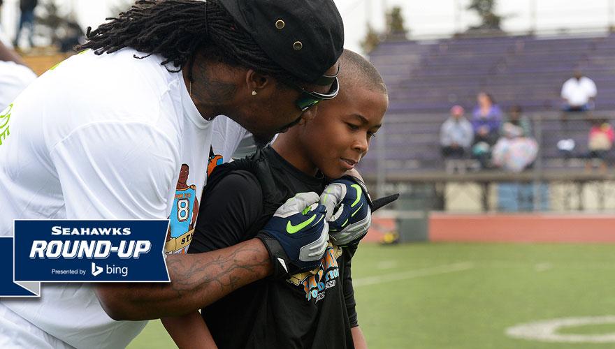 Seahawks's tweet image. Thursday Round-Up: @MoneyLynch has the "biggest heart in the world" [shwks.com/thbx] #BeastMode