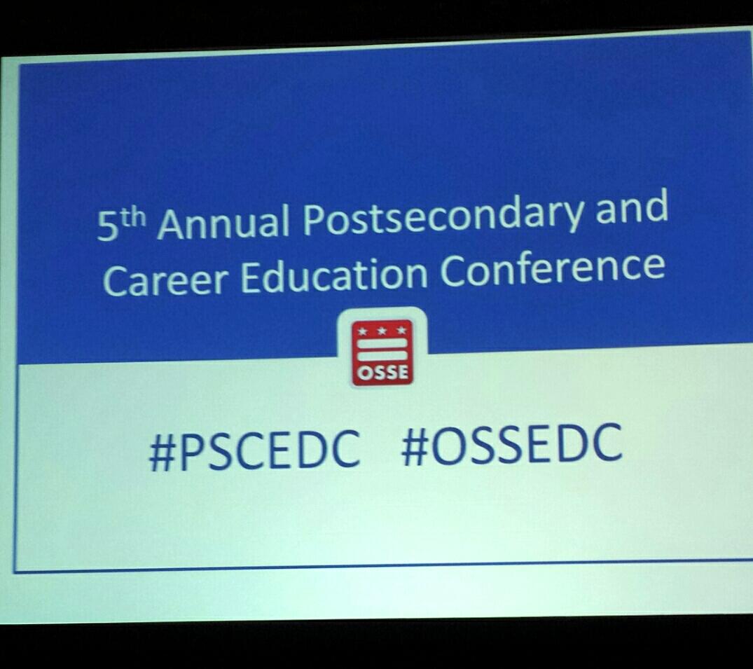 dccapscholars's tweet photo. DC-CAP representing at the OSSE Postsecondary & Career Education Conference! @DC_CAP @OSSEDC #PSCEDC #OSSEDC http://t.co/Wpoh7OXYNy