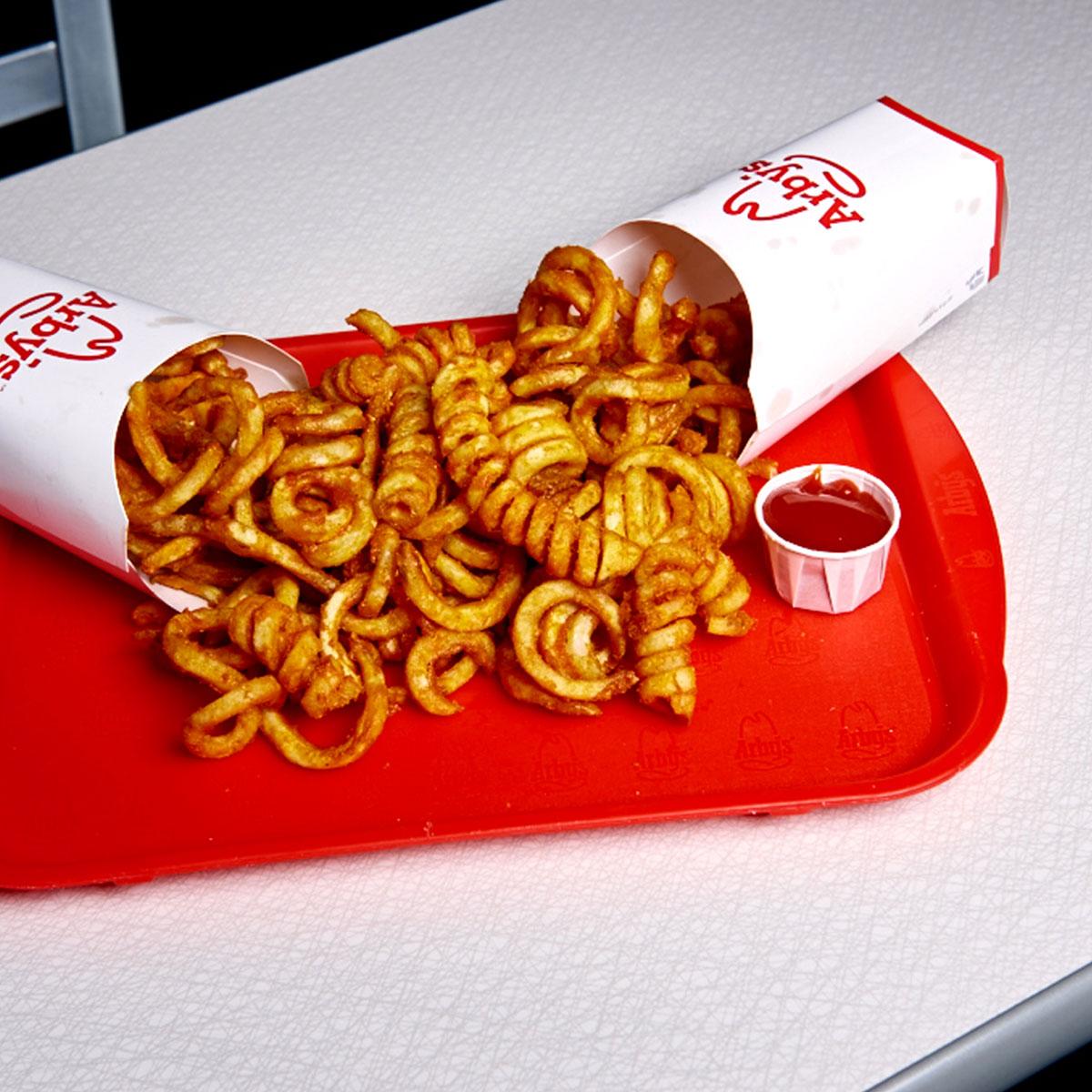Arbys's tweet image. #ReasonsWeSkippedSchool Curly Fries