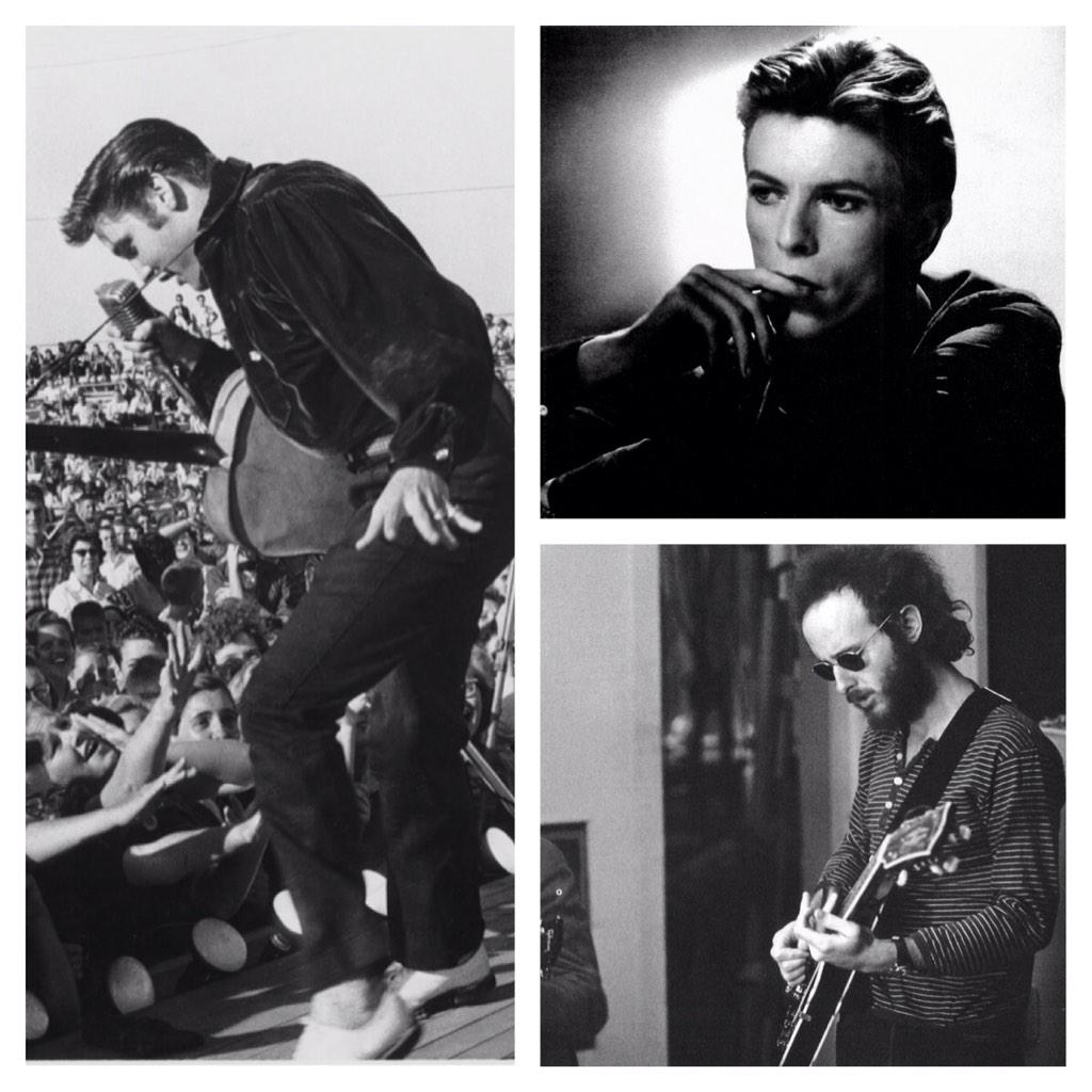 We acknowledge the birthday of 3 music legends today! Happy birthday to Elvis Presley, Robby Krieger and David Bowie! 