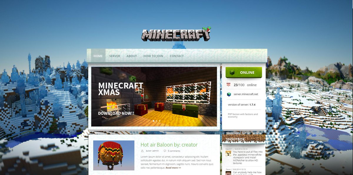 Magicrafttheme's tweet image. Brace yourself, WINTER IS HERE!! And with winter also our theme for your Minecraft website!! Download for free #theme