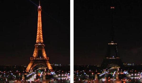 Luci spente alla Torre Eiffel 1 Luci spente alla Torre Eiffel di Parigi (Francia)