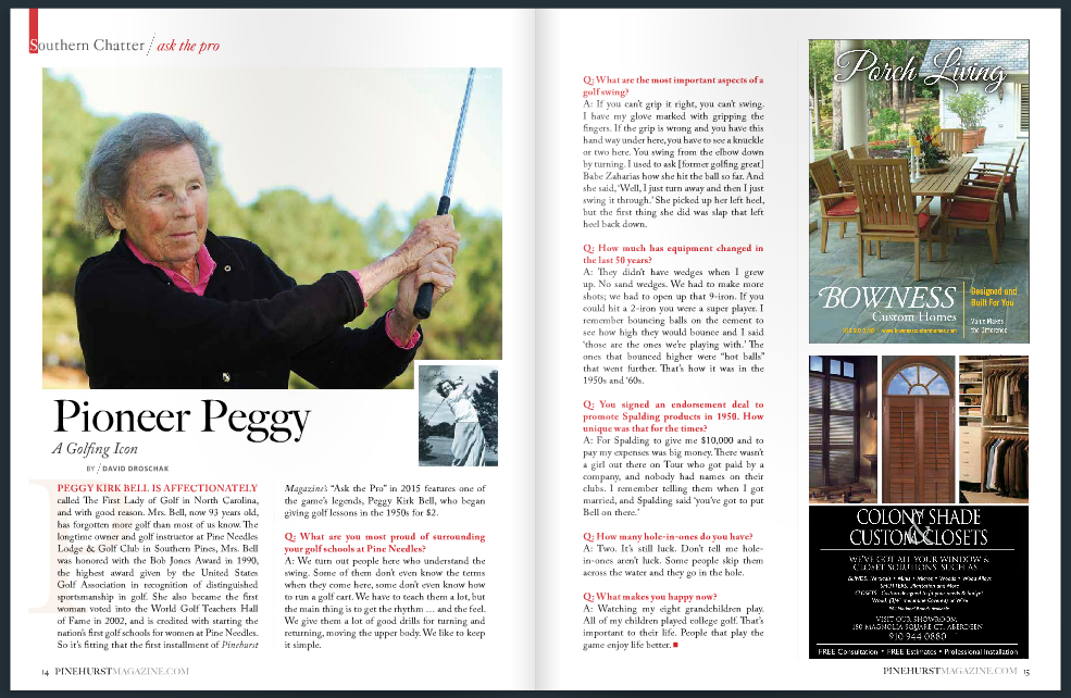 PinehurstMag's tweet photo. NEW "Ask the Pro" featuring @PeggyKirkBell in the Jan/Feb 2015 issue! Read it now at http://t.co/bF8ANY91EX http://t.co/U7Q5SblCM3