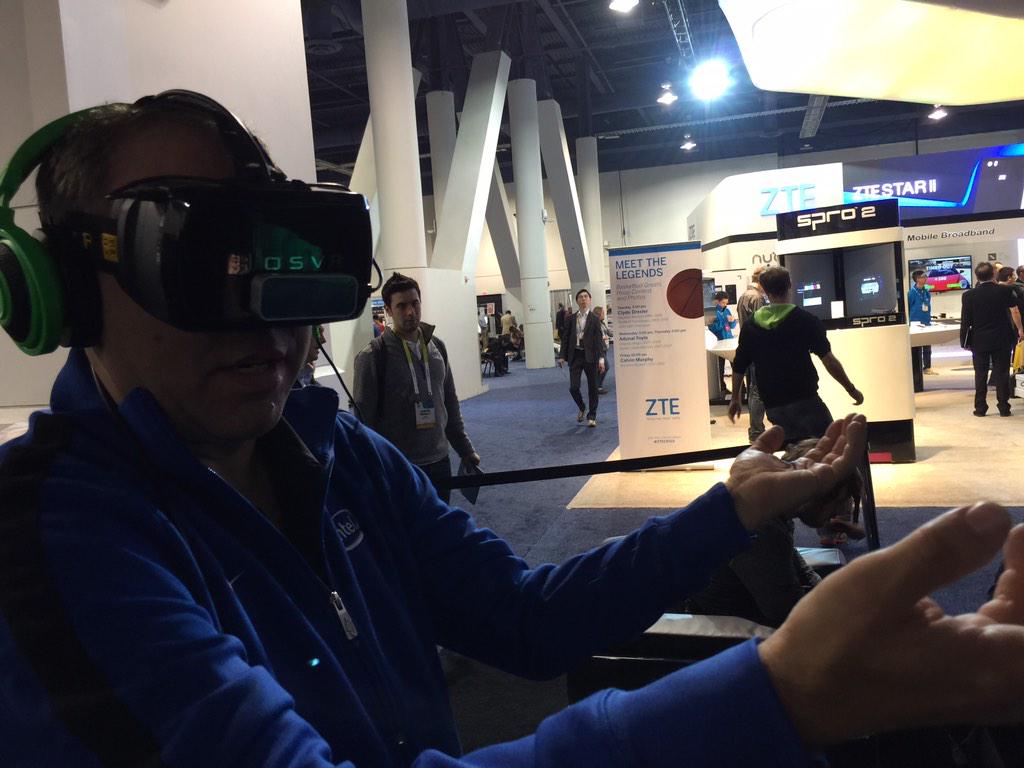 IntelGaming's tweet photo. Loved checking out the @Razer OSVR!  Now back to the real world of the show #CES2015 http://t.co/4IHb6O8RNe