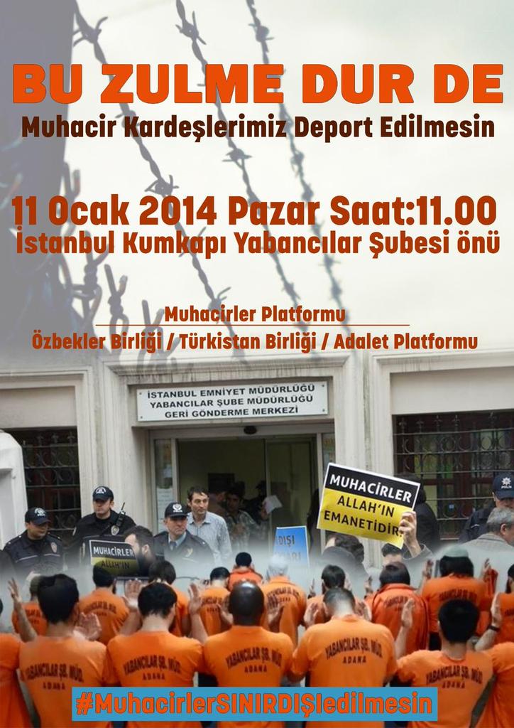 muhacirder's tweet photo. #MuhacirlerSINIRDIŞIedilmesin KUMKAPIYabancıŞubede BasınAçıklaması 11OcakPazar Saat11@Turkistan1ligi @OzbeklerBirligi http://t.co/hswHOOgrY9